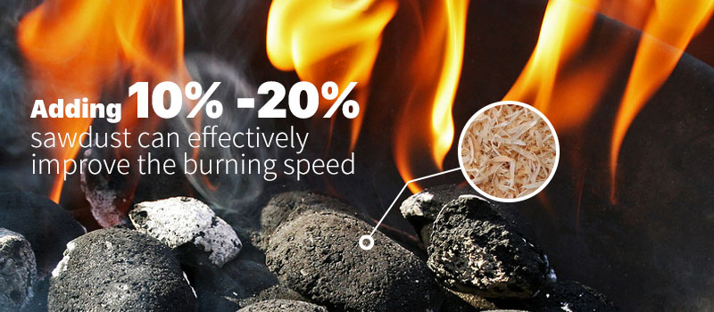 Sawdust—a good accelerant for charcoal briquette