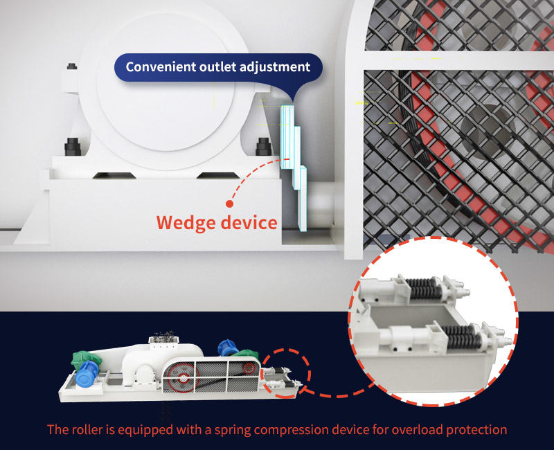 How to adjust the discharge port of roll crusher