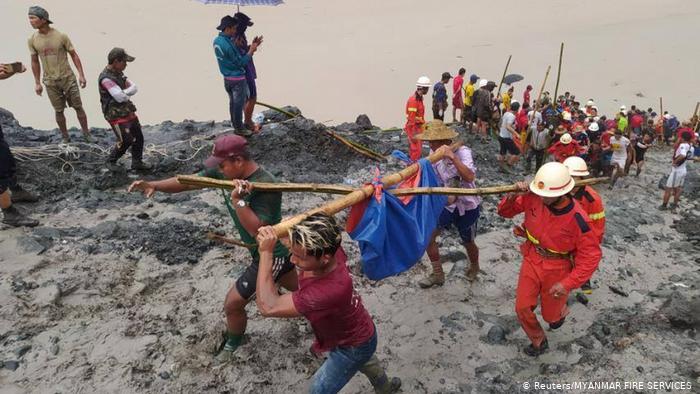 Remains of mine disaster in Myanmar