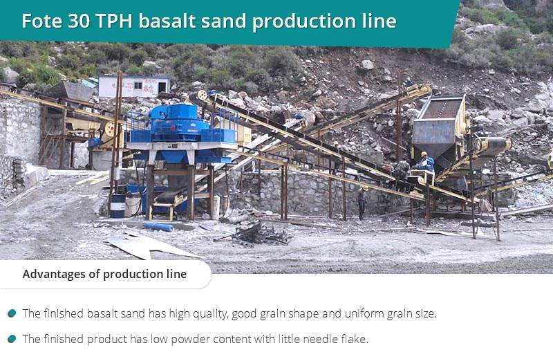 Línea de producción de arena basáltica Fote 30 TPH