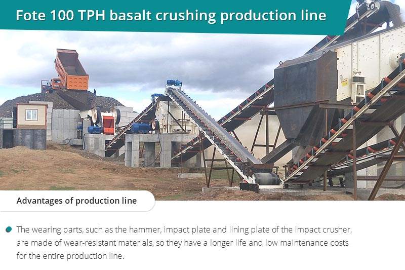 Fote 100 TPH basalt crushing production line