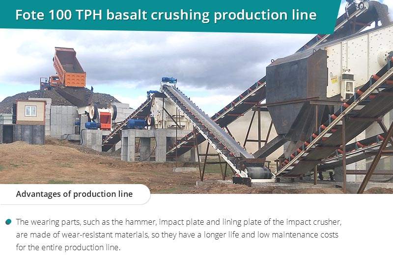 Línea de producción de trituración de basalto Fote 100 TPH