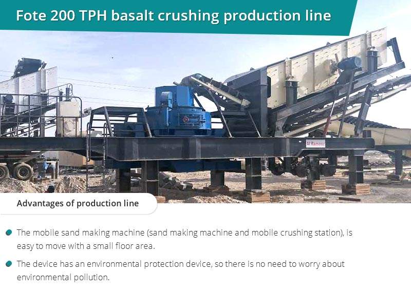 Fote 200 TPH basalt crushing production line