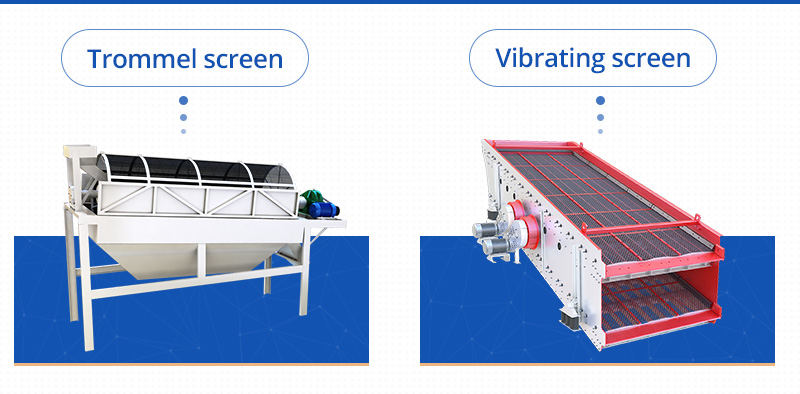 Trommel screen or vibrating screen