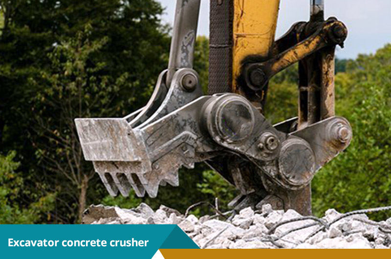 excavator concrete crusher