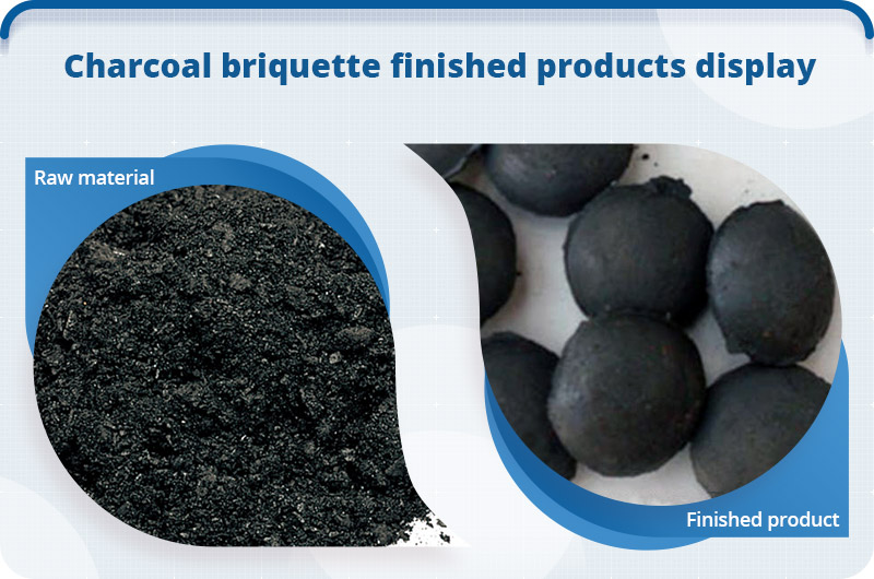 Charcoal briquettes pellets made by briquette machine