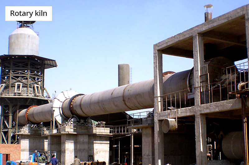 rotary kiln for calcinating of waste concrete