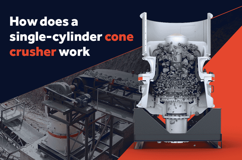 How does a single-cylinder cone crusher work