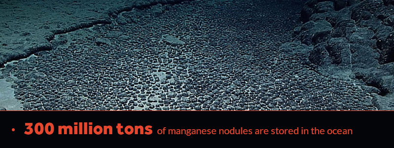 300 million tons of manganese nodules are stored in the ocean 