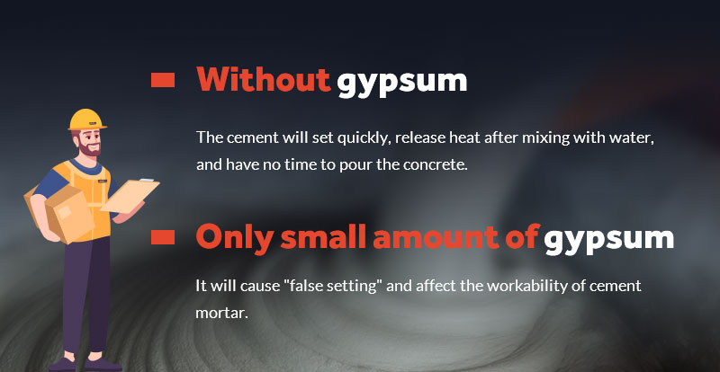 What if not or only a small amount of gypsum is added to the cement