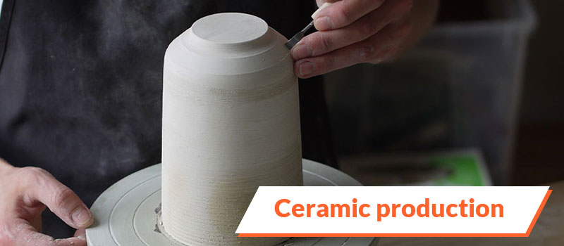Dolomite powder is added to ceramic