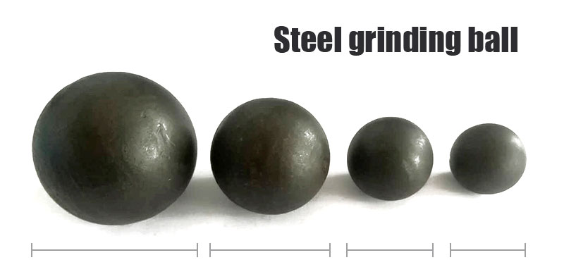 Steel grinding balls of different sizes