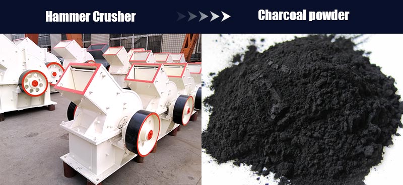 Use a hammer crusher to crush coconut shell