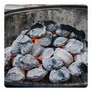 BBQ charcoal briquettes made of coconut shell