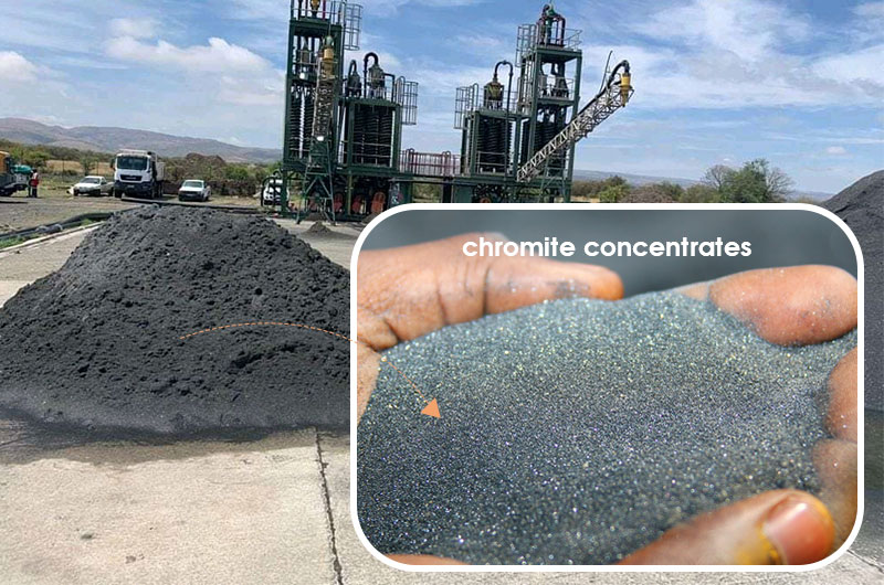 Turn chromite ore into chromite concentrates