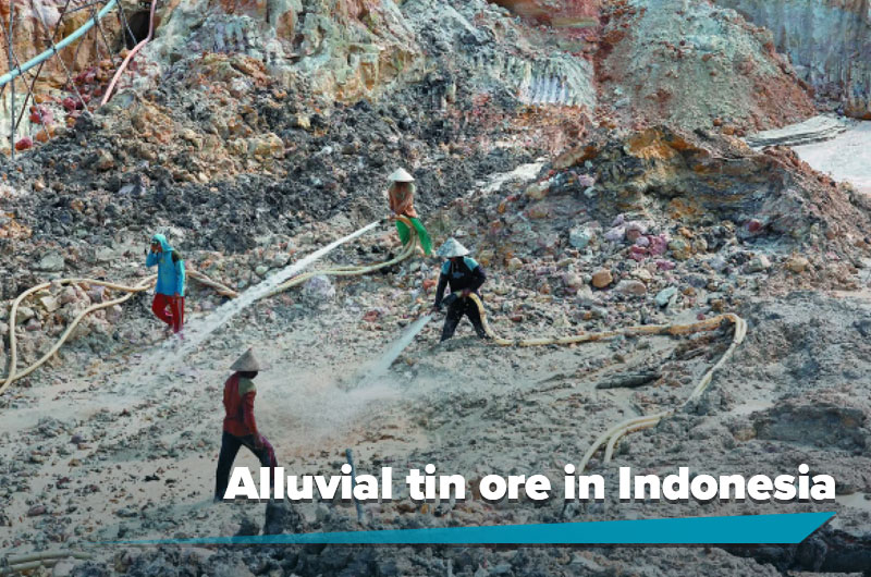 Alluvial tin ore in Indonesia
