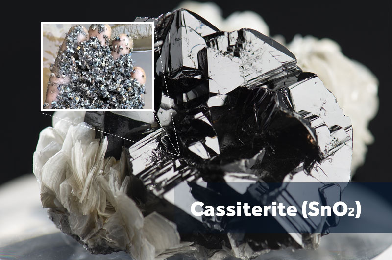 Cassiterite is the principal ore of tin