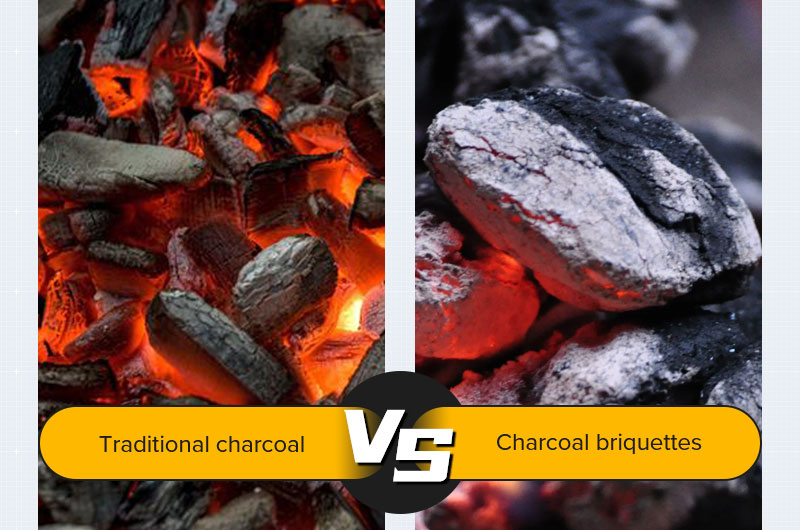Charcoal briquette vs traditional charcoal