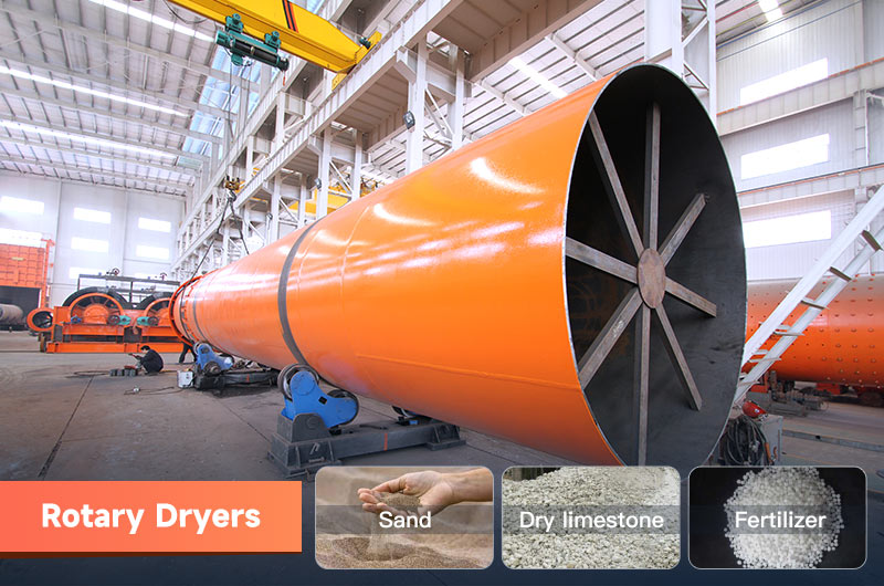rotary dryer can process sand, limestone, and fertilizer