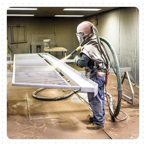 Garnet abrasive blasting