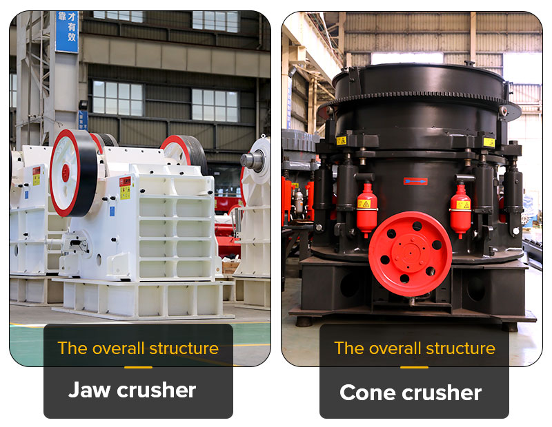 overall structure difference between jaw crusher and cone crusher
