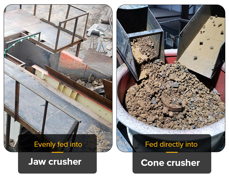 Feeding requirement difference between cone crusher and jaw crusher