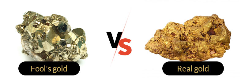 El oro de los tontos versus el oro real's gold VS real gold