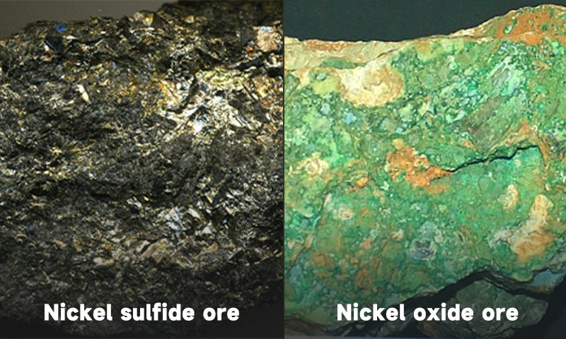 types of nickel ore: nickel sulfide ore and nickel oxide ore