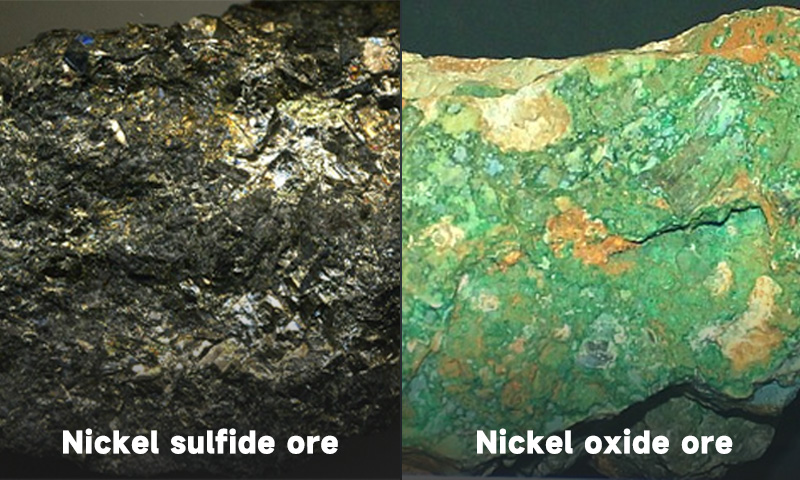 tipos de mineral de níquel: mineral de sulfuro de níquel y mineral de óxido de níquel