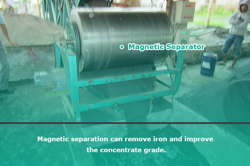 La separación magnética puede eliminar el hierro y otros minerales magnéticos de los minerales de ilmenita.