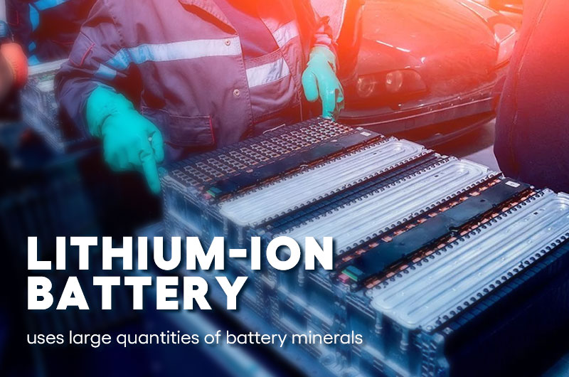 Lithium-ion battery uses large quantities of battery minerals