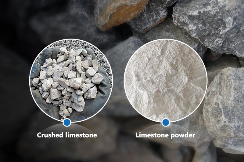 limestone rock-crushed limestone-limestone powder