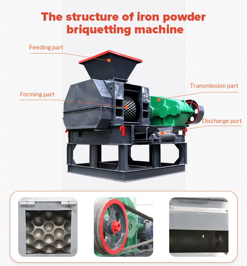 The structure of iron powder briquetting machine