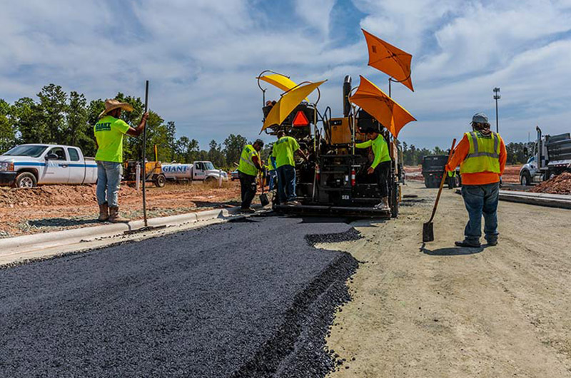 Coal gangue is used for road paving