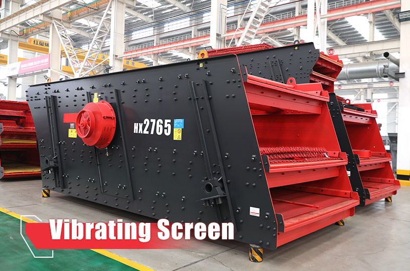 A vibrating screen is a critical component in the multi-stage stone crushing process. 