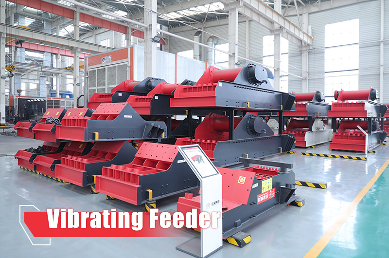 The vibrating feeder feeds the stone evenly into the crusher and screens the materials.