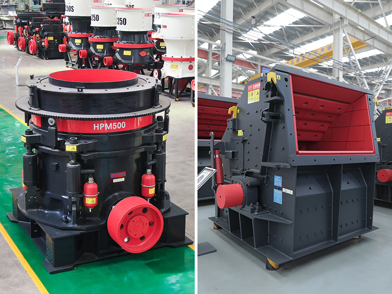 Cone crusher and impact crusher