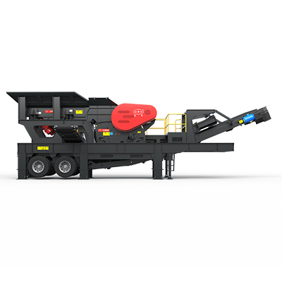 Wheel-mounted rock crusher