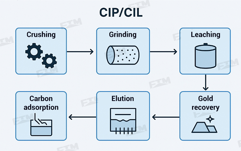 Gold mine CIP and gold mine CIL