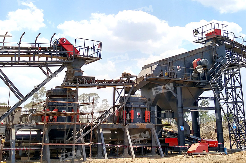 Large-scale hard rock crushing