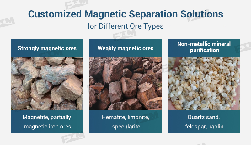 Решения для магнитной сепарации различных типов руды.