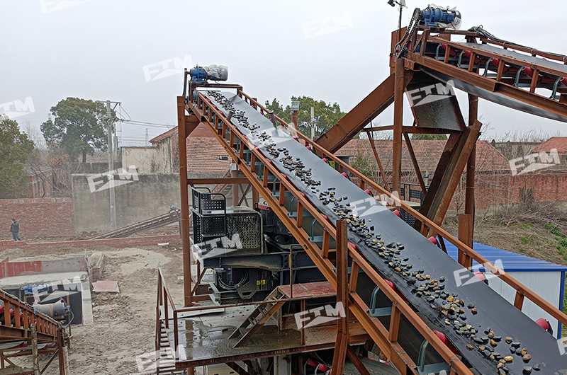 River stone crushing production