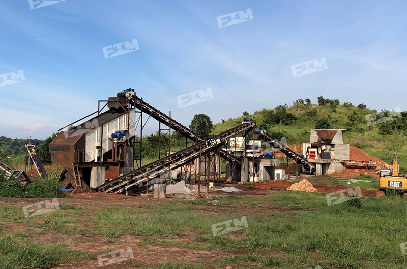 Medium-scale river stone crushing plant in Indonesia