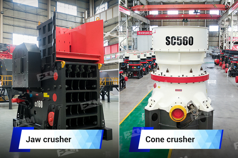 Jaw crusher and cone crusher