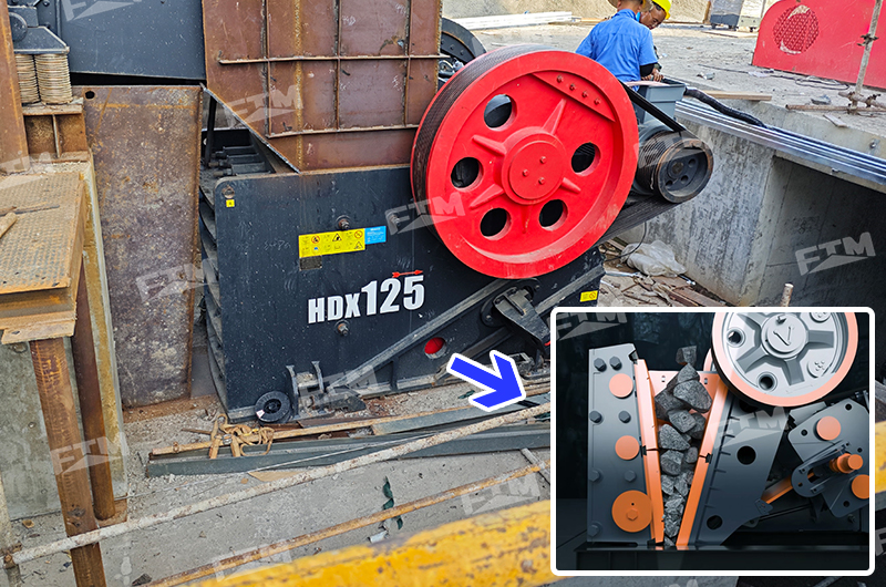 Jaw crusher used for primary limestone crushing