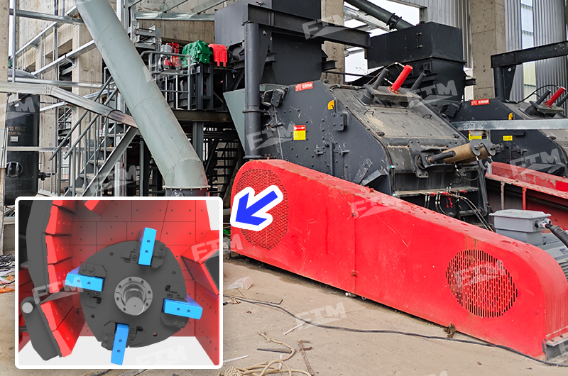 Impact crusher producing cubic limestone aggregates
