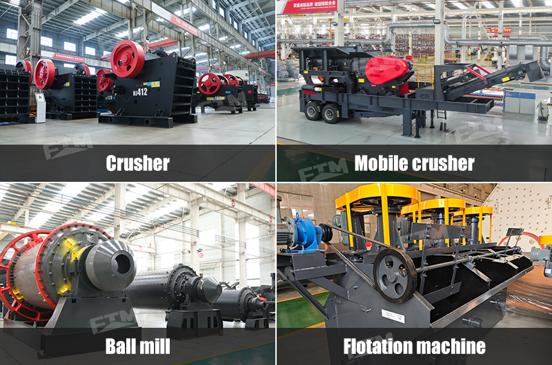 Crusher, mobile crusher, ball mill, flotation machine in FTM Machinery