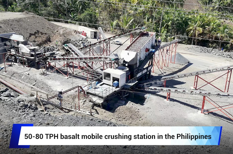 50‑80 TPH basalt mobile crushing station in the Philippines