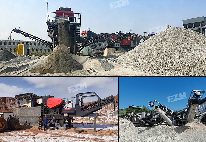 Jaw crusher mobile crushing station working on site