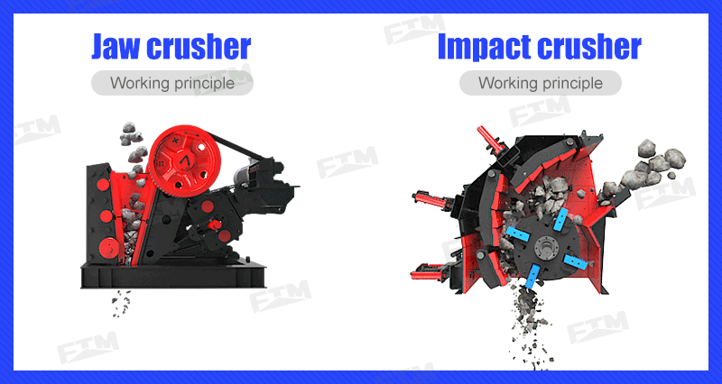 Working principles of jaw crusher and impact crusher